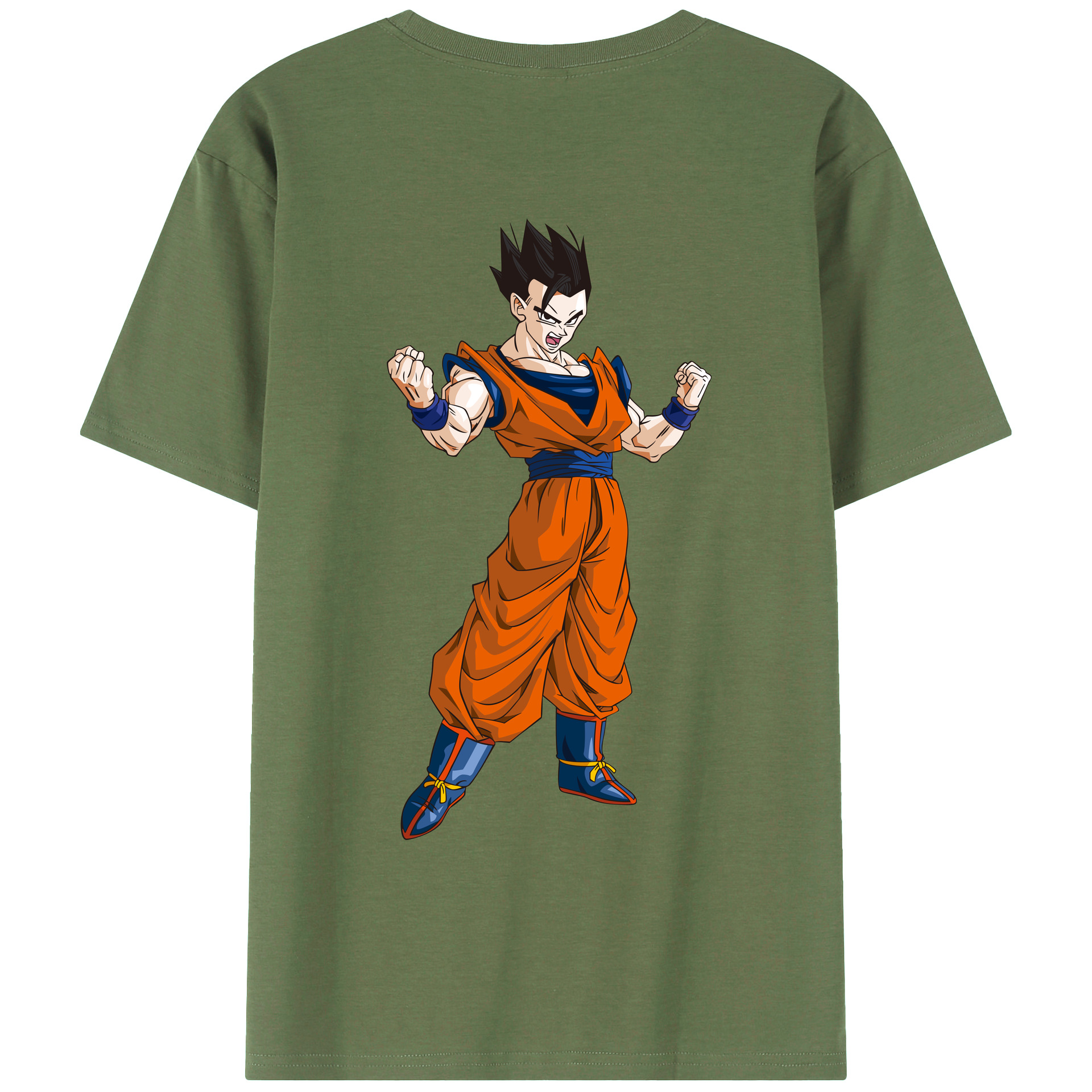 （画像用） ドラゴンボール 孫 悟飯（そんごはん）DRAGON BALL Son Gohan 綿100％ メンズ半袖Tシャツ（バックプリント） 通気性